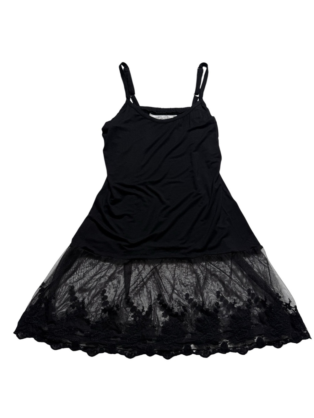 Victorian Trading Co Black Lace Slip/Dress Extender Adjustable Straps Goth L/XL